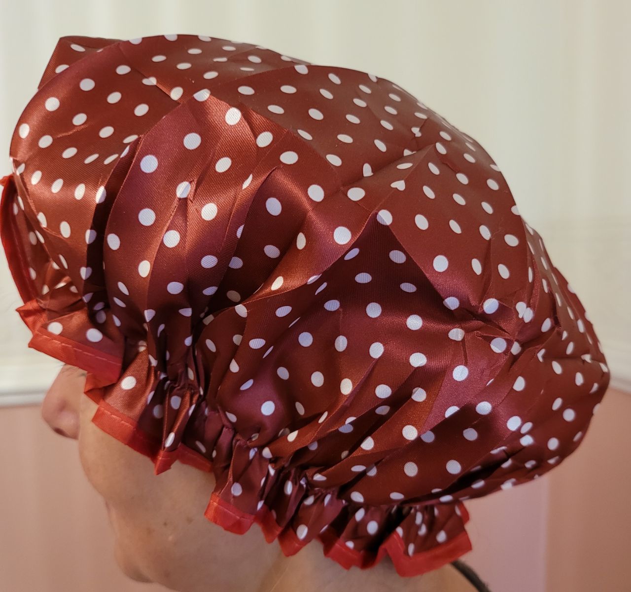 Extra large professional cap for herbal hair color &amp; plopping with the Curly Girl method | Model “Lucky Marie”